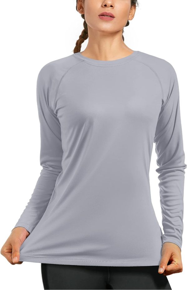 Women's Long Sleeve UPF 50+ UV Sun Protection Shirts Rash Guard Swim T-Shirt/Hoodie Quick Dry for Outdoor Hiking