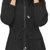 Rain Jacket for Women Waterproof with Hood Active Outdoor Long Rain Coats Packable Raincoat Lightweight Windbreaker