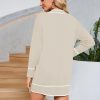 Pink Queen Women's V Neck Long Sleeve Mini Dress Elegant Button Down Open Front Color Block Knit Sweater Cardiagns with Belt