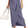 Women’s Maxi Skirt High Waist Wrap Pencil Long Skirts for Women Slim Boho Draped Front Bodycon Dresses