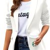 Womens Casual Blazers Long Sleeve Lapel Button Slim Work Office Blazer Jacket