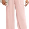 Women's Business Work Trousers High Waisted Wide Leg Pants Long Straight Suit Pants with Pocket