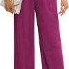 Women's Business Work Trousers High Waisted Wide Leg Pants Long Straight Suit Pants with Pocket