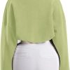 Women's Full Zip Fleece Short Jacket Oversized Athletic Running Long Sleeve Stand Collar Crop Warm Sherpa Coat