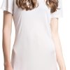 Women's Silk Nightgown Short Sleeve Pure Mulberry Silk Sleepshirt Scoop Neck Nightshirt Sleepwear