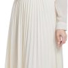 Business Casual Shirt Dress for Women Long Sleeves Pleated Midi Dresses with Belt