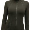 Womens Sports Running Yoga Jacket Slim Fit Full Zip Track Jacket Turtleneck Workout Jacket