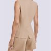 Women's Summer 2 Piece Outfits Sleeveless Round Neck Button Down High Waisted Pants 2024 Business Work Sets