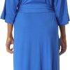 Womens Soft Long Kimono Robes Lightweight Full Length Knit Bathrobe With Pockets Ladies Casual Dressing Gown