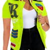 Button Down Shirts for Women Short Sleeve Cropped Varsity Jacket for Women Summer Tops for Women 2024 S-XXL