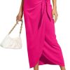 Women’s Maxi Skirt High Waist Wrap Pencil Long Skirts for Women Slim Boho Draped Front Bodycon Dresses