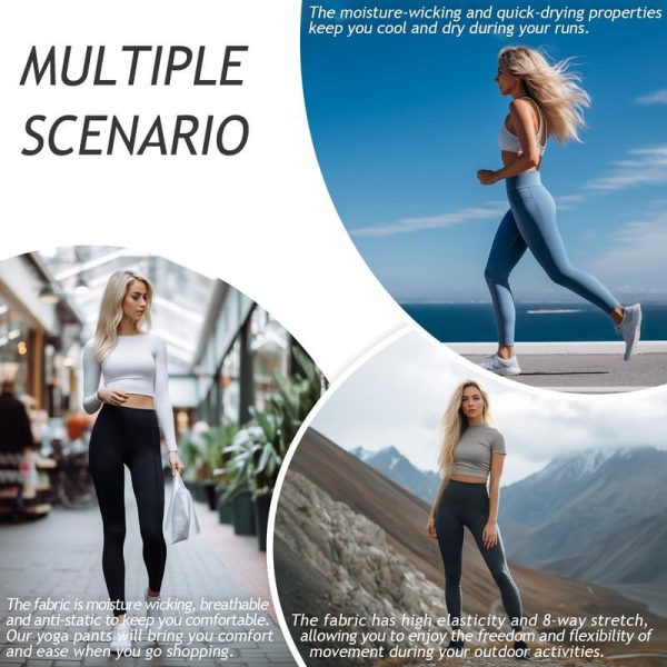 Womens Yoga Leggings Tummy Control Yoga Pants with Pockets High Waist Buttery Soft Workout Leggings