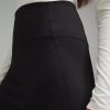 Women Office Work Pencil Skirts Stretchy High Waist Tummy Control Nylon Midi Bodycon Skirts Below Knee Back Slit