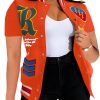 Button Down Shirts for Women Short Sleeve Cropped Varsity Jacket for Women Summer Tops for Women 2024 S-XXL