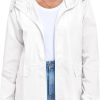 Women's Lightweight Raincoat Waterproof Packable Outdoor Windproof Hooded Active Rain Jacket S-XXL