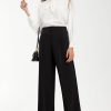 Libin Women's Wide Leg Pants High Waisted Work Dress Pants Loose Fit Back Elastic Waist Business Casual Trousers Office