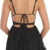 Women Graduation Dress Spaghetti Straps Sleeveless Short Dresses Y2k Low Cut Bodycon Going Out A-Line Mini Dress