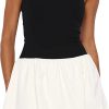 Women Strapless Tube Top Dress Bubble Skirt Cute Summer Mini Short Dresses Bandeau Corset Dress Casual