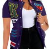 Button Down Shirts for Women Short Sleeve Cropped Varsity Jacket for Women Summer Tops for Women 2024 S-XXL