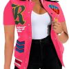 Button Down Shirts for Women Short Sleeve Cropped Varsity Jacket for Women Summer Tops for Women 2024 S-XXL