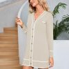 Pink Queen Women's V Neck Long Sleeve Mini Dress Elegant Button Down Open Front Color Block Knit Sweater Cardiagns with Belt