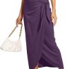 Women’s Maxi Skirt High Waist Wrap Pencil Long Skirts for Women Slim Boho Draped Front Bodycon Dresses