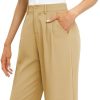 Women's Business Work Trousers High Waisted Wide Leg Pants Long Straight Suit Pants with Pocket