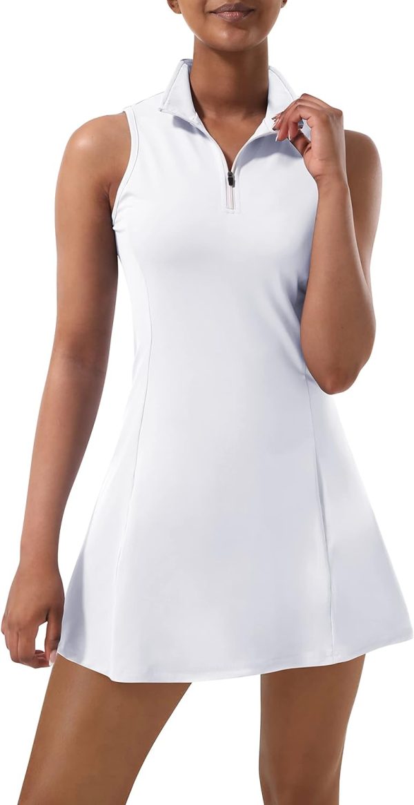 Tennis Dress for Women, Tennis Golf Dresses with Built in Shorts and Pockets for Sleeveless Workout Athletic Dresses