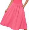Women Off Shoulder Midi Dress Strapless Sleeveless Drop-Waist A Line Tube Dress Trendy Summer Swing Patchwork Dress