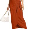 Women’s Maxi Skirt High Waist Wrap Pencil Long Skirts for Women Slim Boho Draped Front Bodycon Dresses