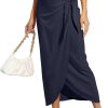 Women’s Maxi Skirt High Waist Wrap Pencil Long Skirts for Women Slim Boho Draped Front Bodycon Dresses