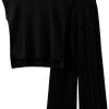 2 Piece Outfits for Women Sweater Sets Knit Vest Tops Elastic Waisted Pants