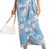 Women’s Maxi Skirt High Waist Wrap Pencil Long Skirts for Women Slim Boho Draped Front Bodycon Dresses
