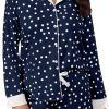 Button Down Pajamas Sets Women Two-Piece Satin Silk Pjs Sets Loungewear Long Sleeve Sleepwear Shorts Nightwear Sets
