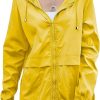 Women's Waterproof Raincoat Lightweight Rain Jacket Hooded Windbreaker with Pockets for Outdoor
