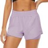 2 Pack Athletic Shorts for Women, Quick Dry Running Shorts with Pockets High Waisted Workout Gym Sports Shorts