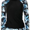 Women 2 Piece Rash Guard Long Sleeve Swimsuits Swim Shirt with Shorts Set Sun Protection UPF 50+ Surf Bathing Suits