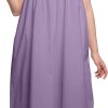 Lace Neckline Cotton Sleepwear For Ladies Womens Round Neck Nightdress