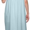 Lace Neckline Cotton Sleepwear For Ladies Womens Round Neck Nightdress