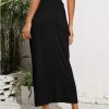 Women’s Maxi Skirt High Waist Wrap Pencil Long Skirts for Women Slim Boho Draped Front Bodycon Dresses