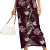 Women’s Maxi Skirt High Waist Wrap Pencil Long Skirts for Women Slim Boho Draped Front Bodycon Dresses