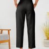 Women's High Waisted Business Trousers Straight Leg Pleated Office Slacks Pants