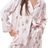 Women's Silky Satin Pajamas Set Long sleeve and Pants Sleepwear Soft and Comfy Button Down Loungewear Relaxed Fit