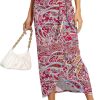 Women’s Maxi Skirt High Waist Wrap Pencil Long Skirts for Women Slim Boho Draped Front Bodycon Dresses