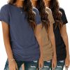 Womens 3 Pack T Shirts Basic Short Sleeve Tees Crewneck Fashion Tops Loose Fit Lightweight Casual Summer Clothes 2024