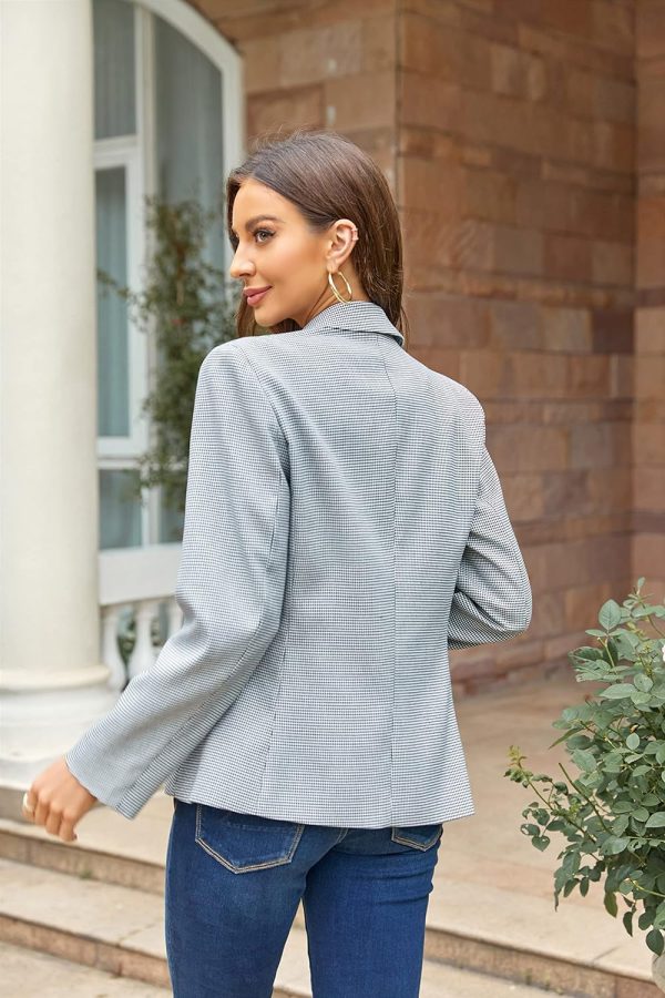 Womens Casual Blazers Long Sleeve Lapel Button Slim Work Office Blazer Jacket