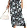 Women’s Maxi Skirt High Waist Wrap Pencil Long Skirts for Women Slim Boho Draped Front Bodycon Dresses