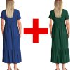 Womens Summer Dresses Casual Short Sleeve Crewneck Swing Dress Casual Tiered t Shirt Dress with Pockets 2024 Trendy Outfits