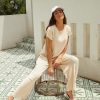 2 Piece Outfits for Women Sweater Sets Knit Vest Tops Elastic Waisted Pants