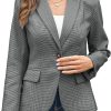 Womens Casual Blazers Long Sleeve Lapel Button Slim Work Office Blazer Jacket